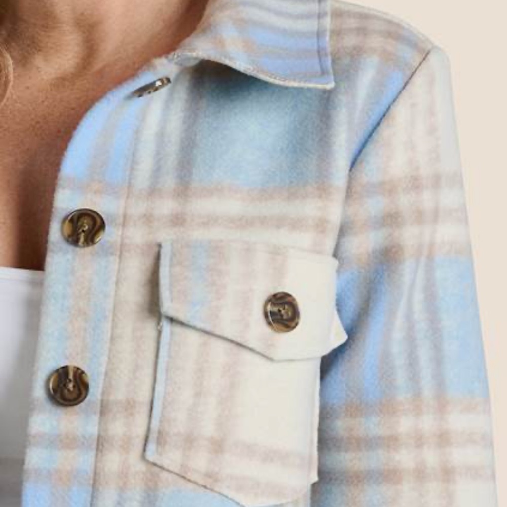 Plaid Shacket, Blue / Multi - Picture 4 of 4